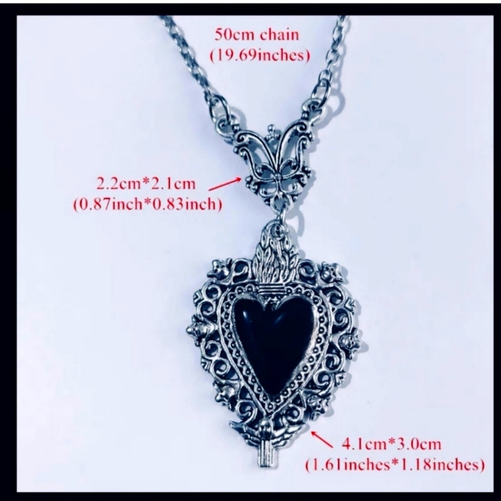 Silver Antique Heart Necklace